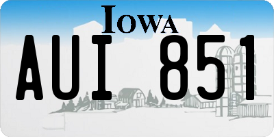 IA license plate AUI851