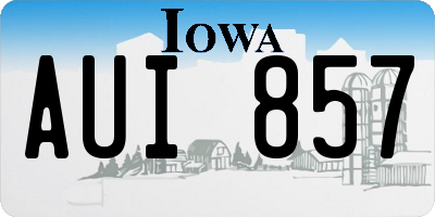 IA license plate AUI857