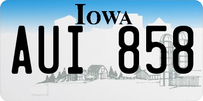 IA license plate AUI858