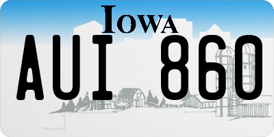 IA license plate AUI860