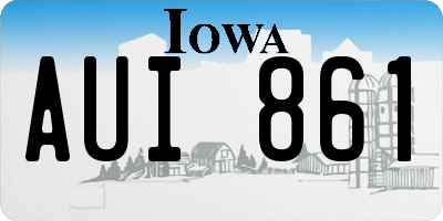 IA license plate AUI861