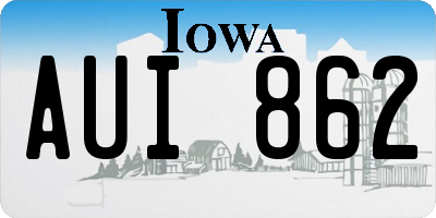 IA license plate AUI862