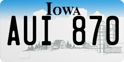 IA license plate AUI870