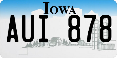 IA license plate AUI878