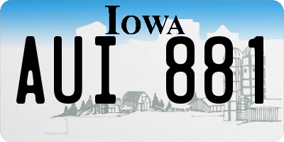 IA license plate AUI881