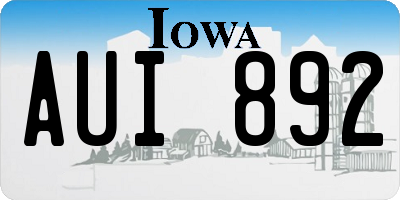 IA license plate AUI892