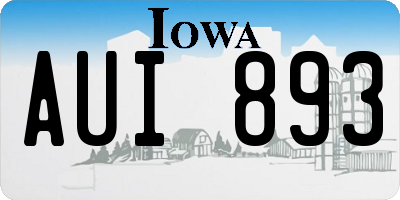 IA license plate AUI893