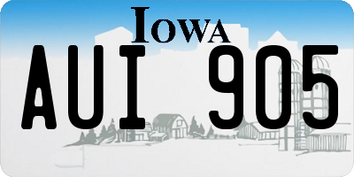 IA license plate AUI905