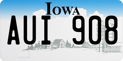 IA license plate AUI908