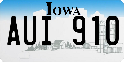 IA license plate AUI910