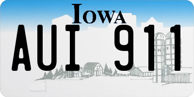 IA license plate AUI911
