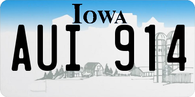 IA license plate AUI914
