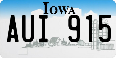 IA license plate AUI915