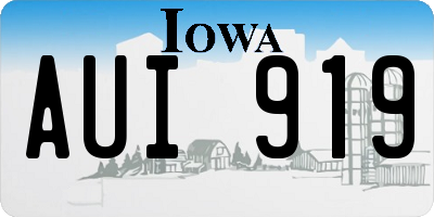 IA license plate AUI919