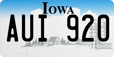 IA license plate AUI920