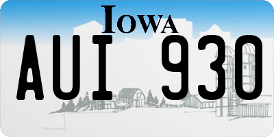 IA license plate AUI930