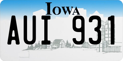 IA license plate AUI931