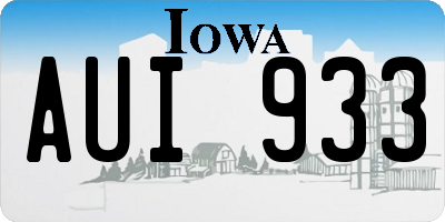 IA license plate AUI933