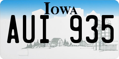 IA license plate AUI935