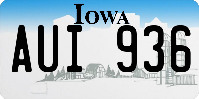 IA license plate AUI936