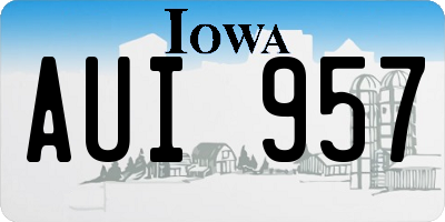 IA license plate AUI957