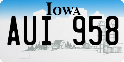 IA license plate AUI958