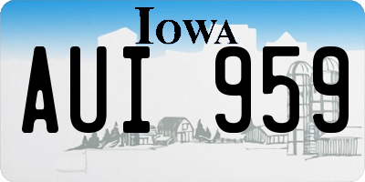 IA license plate AUI959