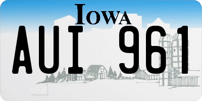 IA license plate AUI961