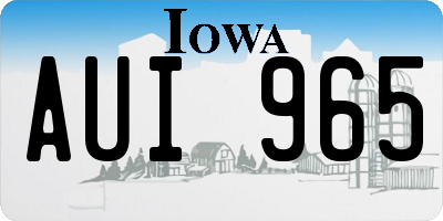 IA license plate AUI965