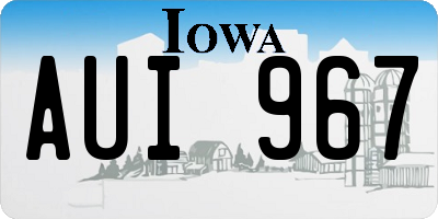 IA license plate AUI967