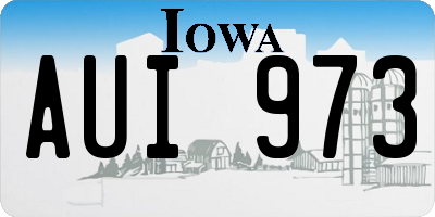 IA license plate AUI973