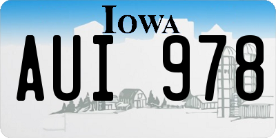 IA license plate AUI978