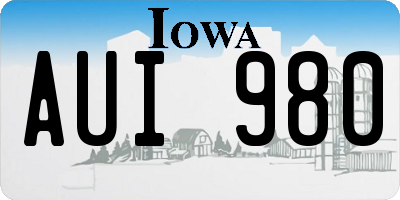 IA license plate AUI980