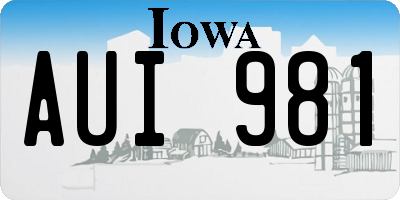 IA license plate AUI981