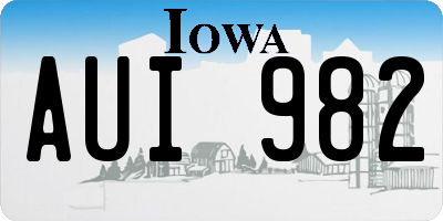 IA license plate AUI982