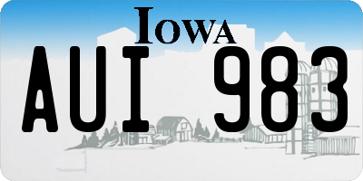 IA license plate AUI983