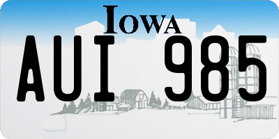 IA license plate AUI985