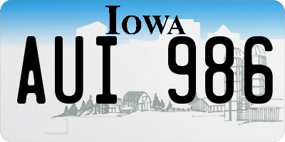 IA license plate AUI986