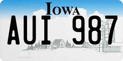IA license plate AUI987