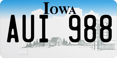 IA license plate AUI988