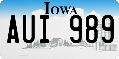 IA license plate AUI989
