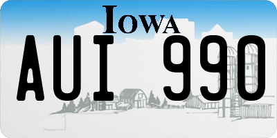 IA license plate AUI990