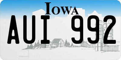 IA license plate AUI992