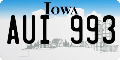 IA license plate AUI993