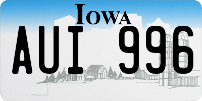 IA license plate AUI996