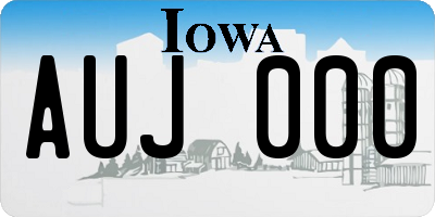 IA license plate AUJ000