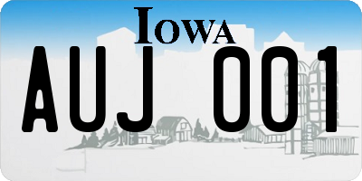IA license plate AUJ001
