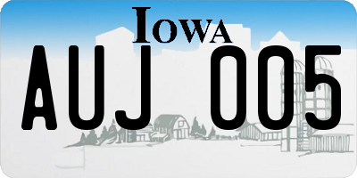 IA license plate AUJ005