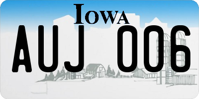IA license plate AUJ006