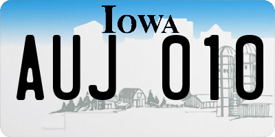 IA license plate AUJ010